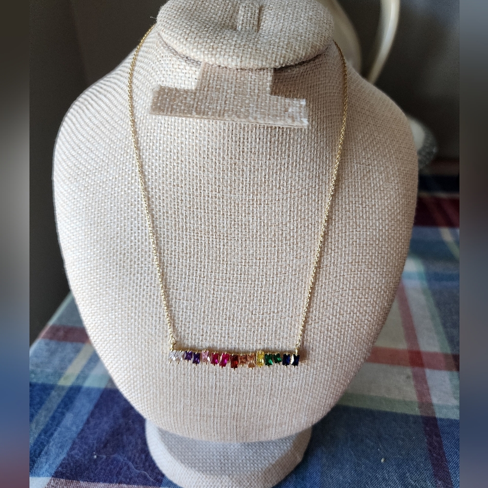 BbLila Elegant Multicolor Gemstone Mary Necklace - Picture 2 of 4